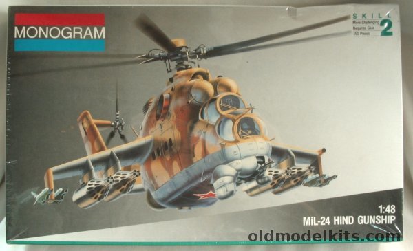 Monogram 1/48 MIL Mi-24 HIND Gunship USSR/Nicaragua/Czech/Afghanistan Air Forces, 5819 plastic model kit